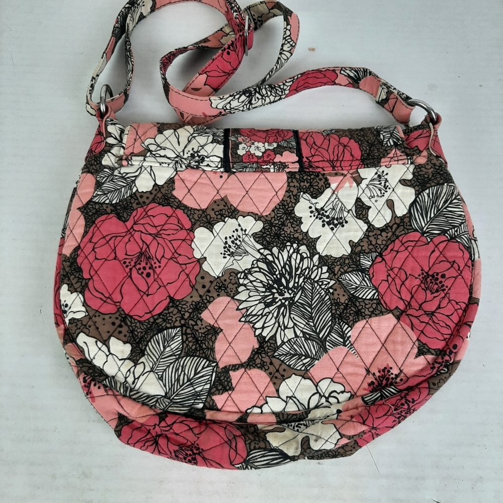 🔥Vera Bradley Brown Pink and White Floral Bag See all pics for Condition GUC - Picture 3 of 6